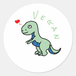 Vegan Dinosaur Kind Dino Runt Klistermärke
