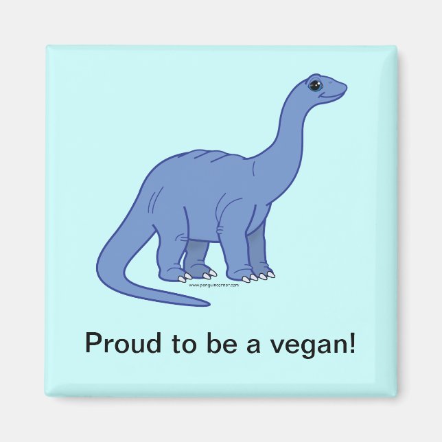 Vegan Dinosaur Magnet (Framsidan)