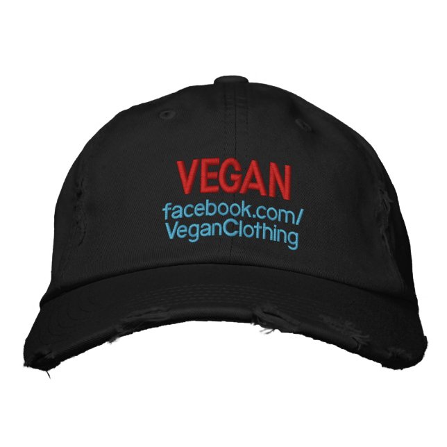 VEGAN Distress Broderad Keps (Framsida)