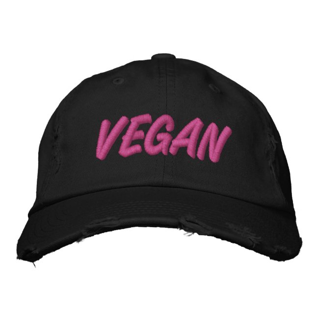 VEGAN Distress Broderad Keps (Framsida)