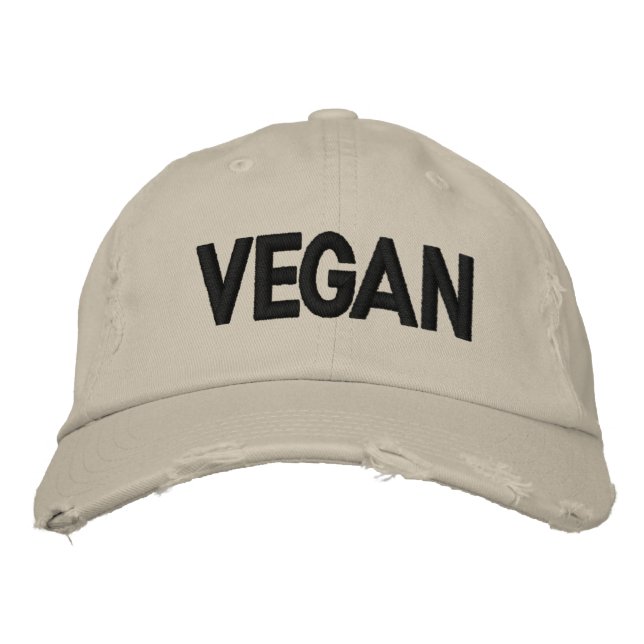 VEGAN Distress Broderad Keps (Framsida)