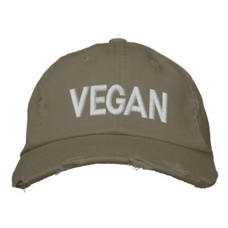 VEGAN Distress White Thread Broderad Keps