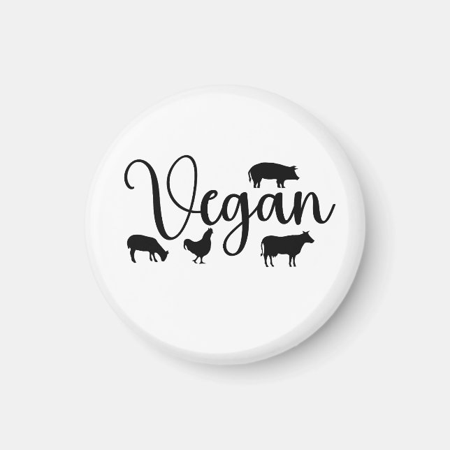 Vegan-djur Magnet (Framsidan)