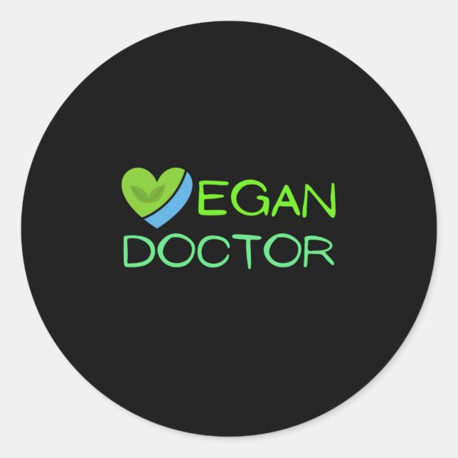 vegan doktor runt klistermärke (Framsida)