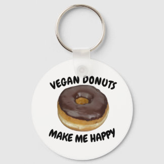 VEGAN DONUT MAKE ME HAPPY NYCKELRING