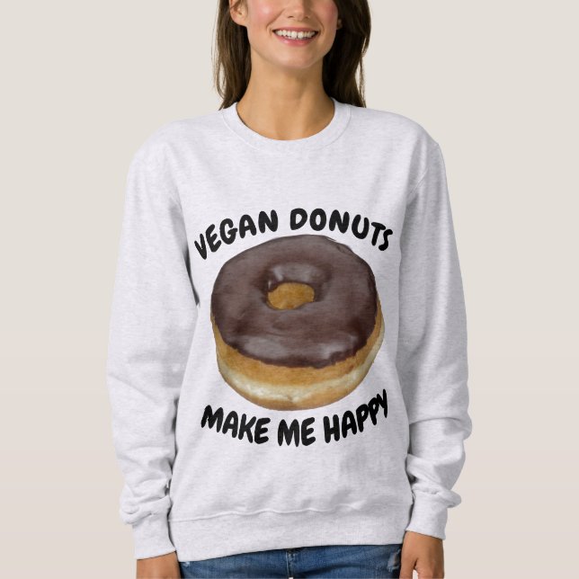 VEGAN DONUTS MAKE ME HAPPY T SHIRT (Framsida)