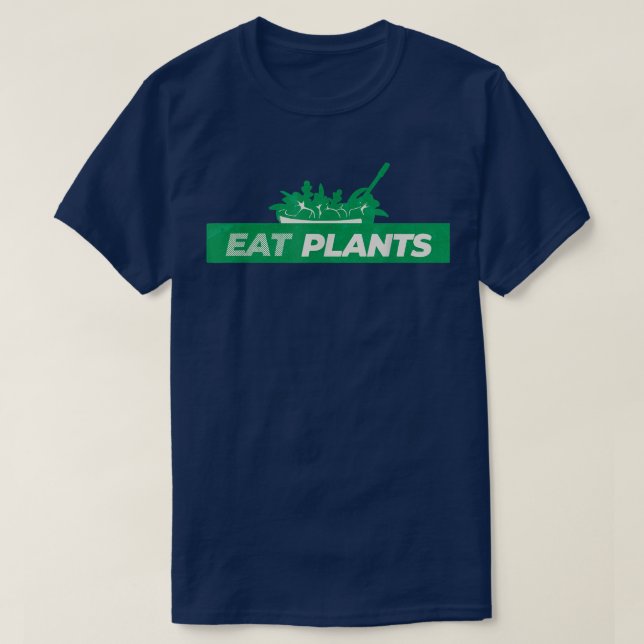 Vegan Eat Plants Funny Vegan T-Shirt (Design framsida)