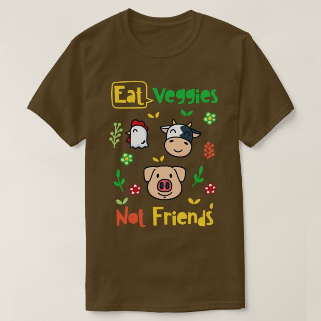 Vegan Eat Veggies Vegan T Shirt (Design framsida)
