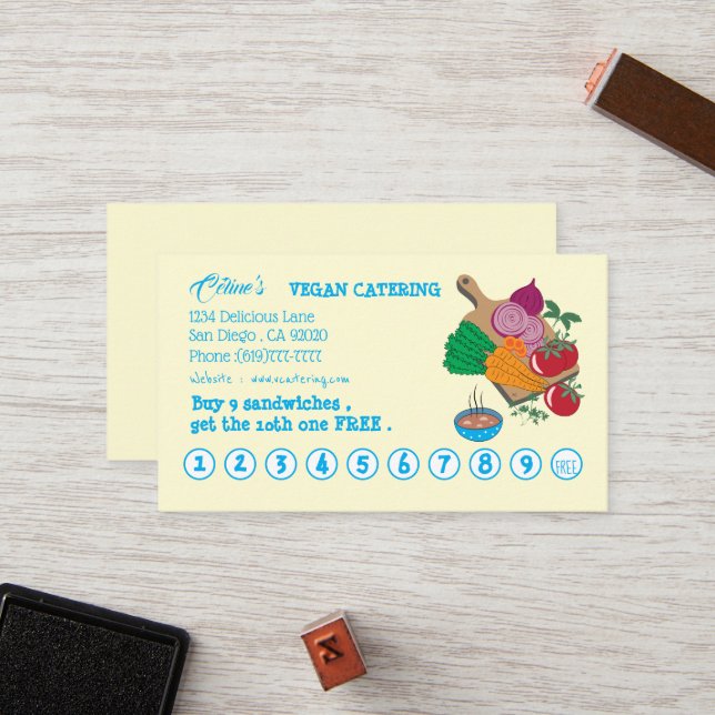 Vegan Eatery platt förmånskort Lojalitetskort (Fram/Back In Situ)