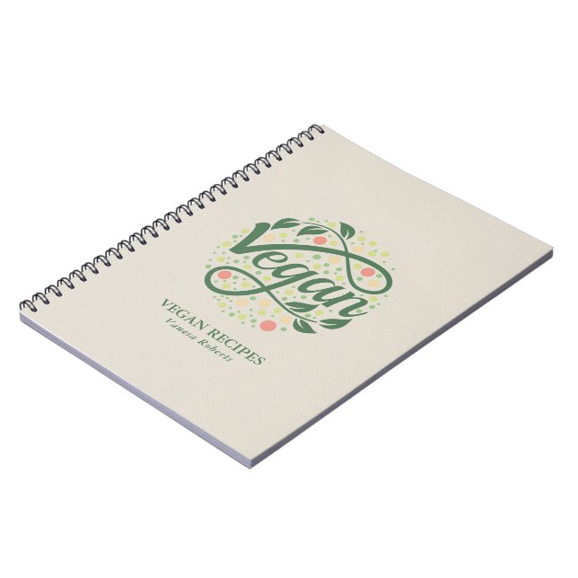 Vegan-Elegant modern kreativ-typografi Anteckningsbok (Vänstra Sidan)