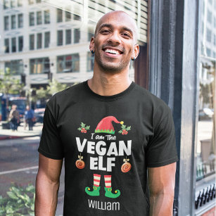 Vegan elf-familjens matchande christmas-utrustning t shirt
