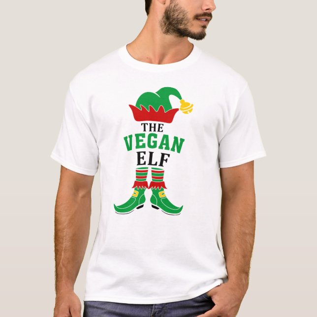 Vegan Elf, Julens Grönt och Red T Shirt (Framsida)