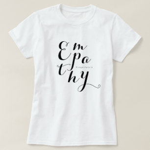 Vegan EMPATHY Modern Script Minimal typografi T-S T Shirt