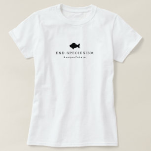 Vegan End Speciesism Minimal typografi - fisk T Shirt