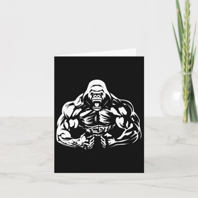 Vegan Fitness Gorilla Workout Apparel Kort (Framsida)
