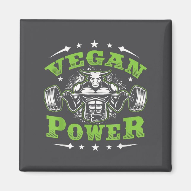 Vegan Fitness Workout I'm Vegan Wer  Magnet (Framsidan)