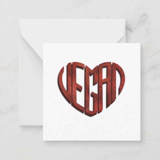 Vegan Flower Heart Anteckningskort (Framsida)