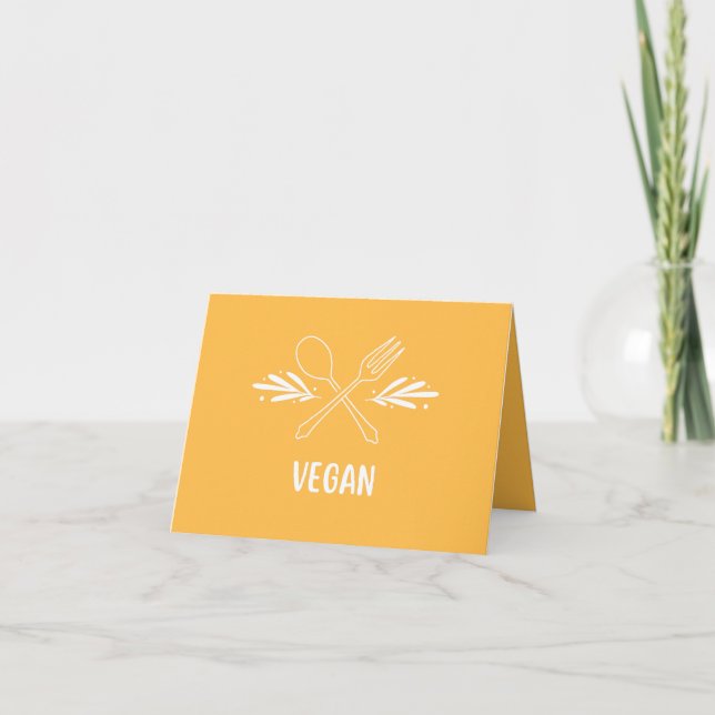 Vegan Food Label Card Tack Kort (Framsida)