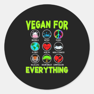 Vegan för allt roligt vegetarisk vegan män runt klistermärke