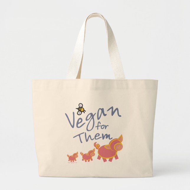 Vegan for Animals Jumbo Tygkasse (Framsidan)