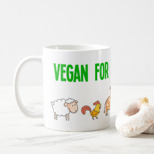 Vegan för de röstlösa med söta djur kaffemugg