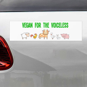 Vegan för de röstlösa, söta djuren bildekal