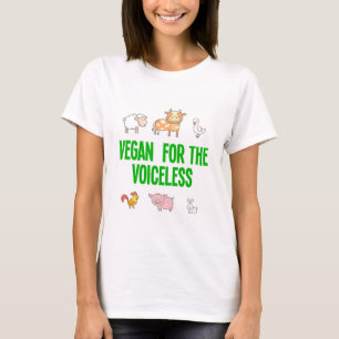 Vegan för de röstlösa söta tecknaderna t shirt