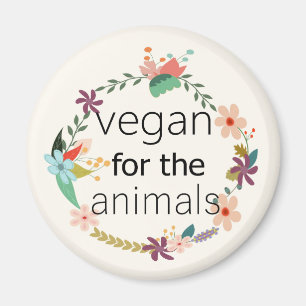 Vegan för den blom- designen för djur magnet