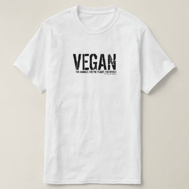 Vegan för den enkla skjortan (vit) tröja (Design framsida)