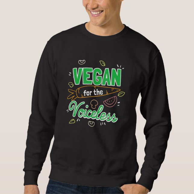 Vegan för den röstlösa Veggie-baserade kraften Lång Ärmad Tröja (Framsida)