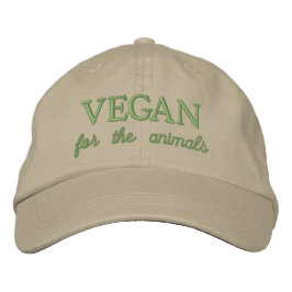 Vegan för djur beige embroiderad hat broderad keps