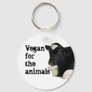 Vegan för djuren - kalv nyckelring