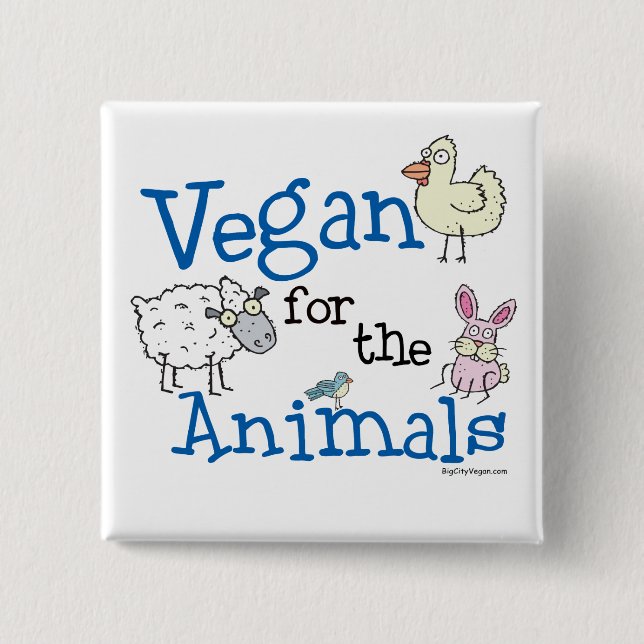 Vegan för djuren knapp (Framsida)