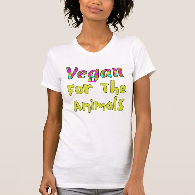 Vegan för djuren t-shirt, höger för djur t shirt (Framsida)