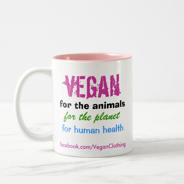 Vegan för djuren Två-Tonad mugg (Vänster)