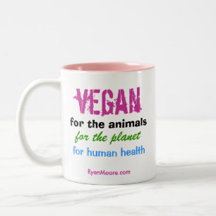 Vegan för djuren Två-Tone-kaffe mugg