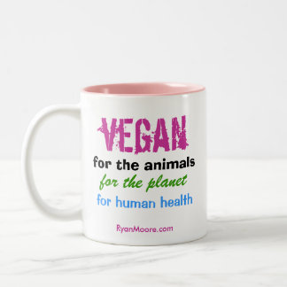 Vegan för djuren Två-Tone-kaffe mugg