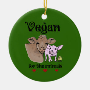 Vegan för djurprydnaden julgransprydnad keramik