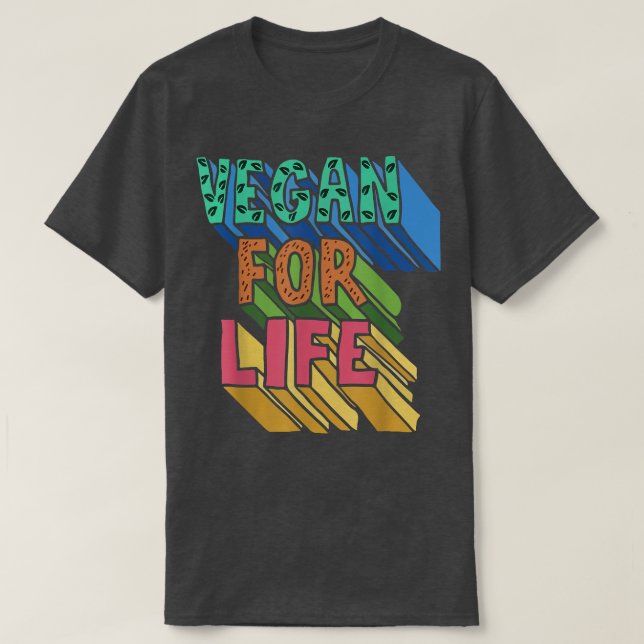 Vegan for Life World Vegetarian Day Plant Based Ve T Shirt (Design framsida)