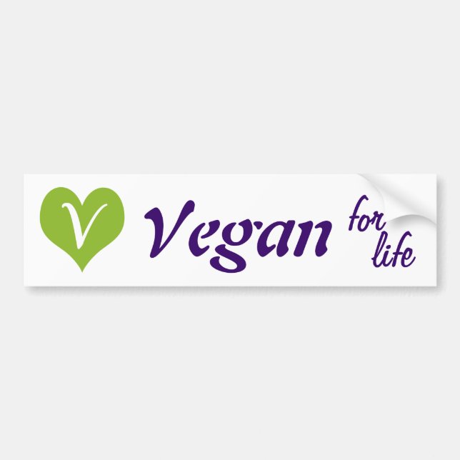 Vegan för livet bildekal (Framsidan)