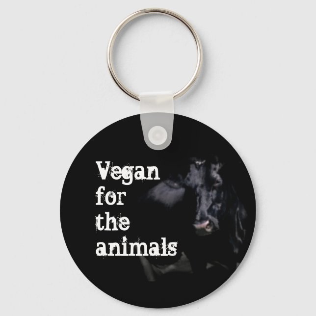 Vegan for the animals - Cow Nyckelring (Framsida)