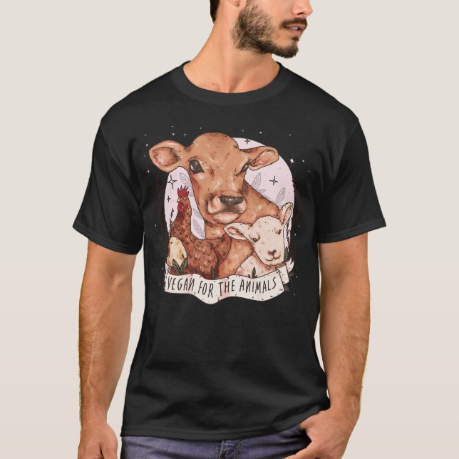 Vegan for the Animals T Shirt (Framsida)