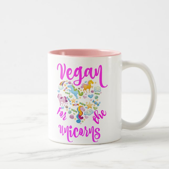 VEGAN för unicornsna Två-Tonad Mugg (Höger)