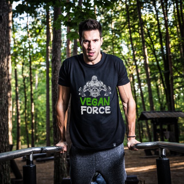Vegan Force, Grönt and White Gym (unisex) T Shirt (Skapare uppladdad)