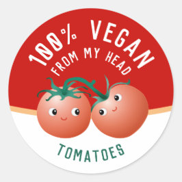 Vegan från huvud till fötter etikett söta tomater