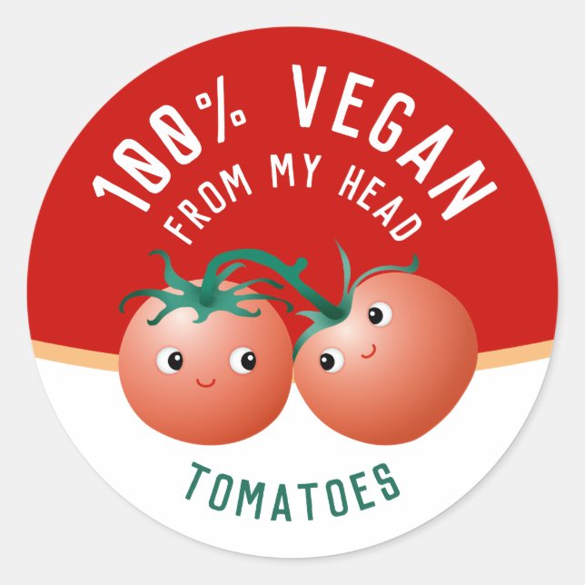 Vegan från huvud till fötter etikett söta tomater (Framsida)