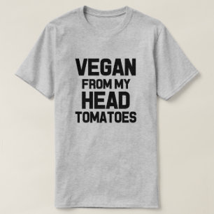 Vegan från min head roliga manar för tomater t-shirt