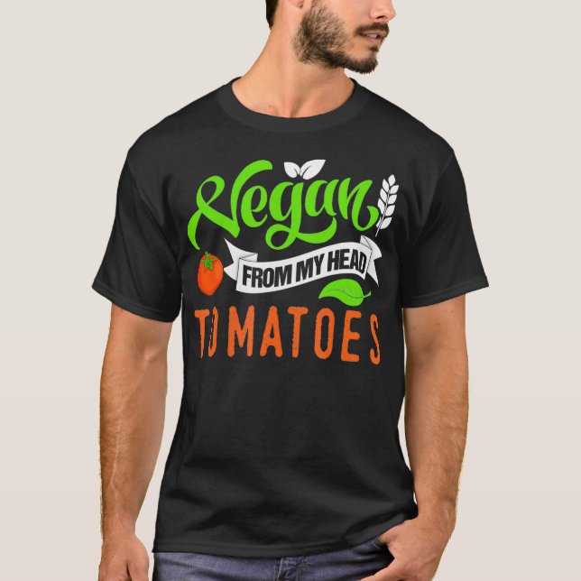 Vegan från mitt huvud, tomater _1  t shirt (Framsida)