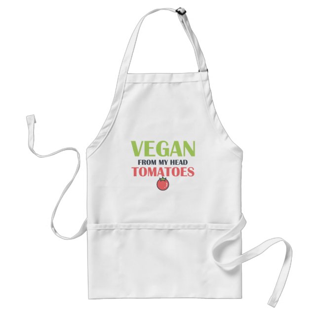 Vegan från mitt huvud, Tomater Funny Pun Förkläde (Framsidan)
