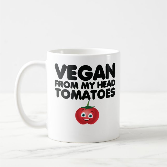 Vegan från mitt huvud Tomater Kaffemugg (Vänster)